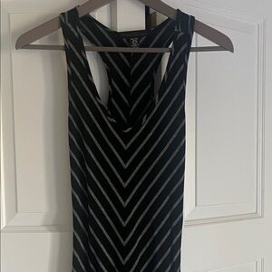 Kenneth Cole New York Black and Gray Chevron Backless Dress